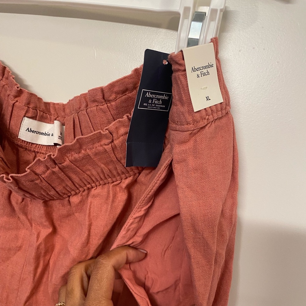 Abercrombie & Fitch Linen Pants - Terracotta